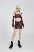 Sophia Crop Top in Red Snake